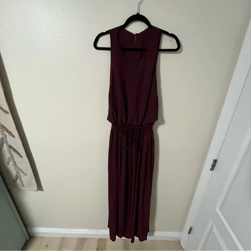 NWT White by Vera Wang Georgette Wine Bridesmaid Maxi Dress Size 18 Formal
